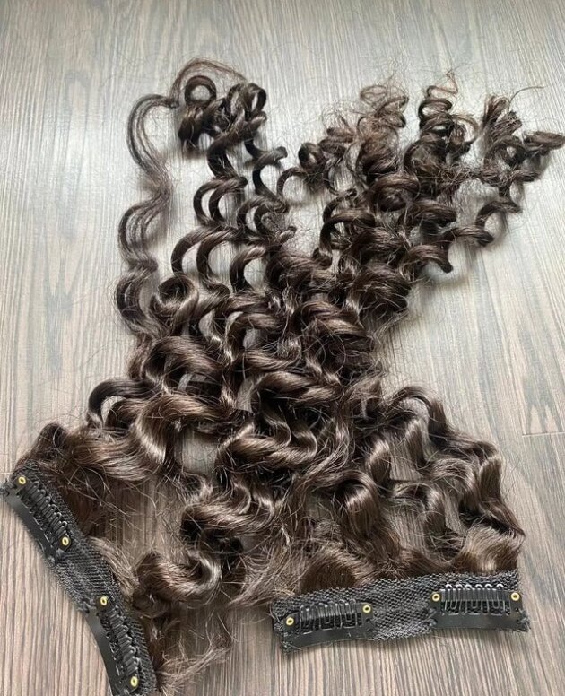 Slightly Coiled Curly Hair Extensions – Side Patches